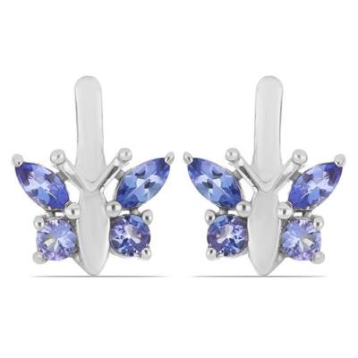 STERLING SILVER TANZANITE GEMSTONE BUTTERFLY EARRINGS – BULK WHOLESALE JEWELRY SUPPLIER